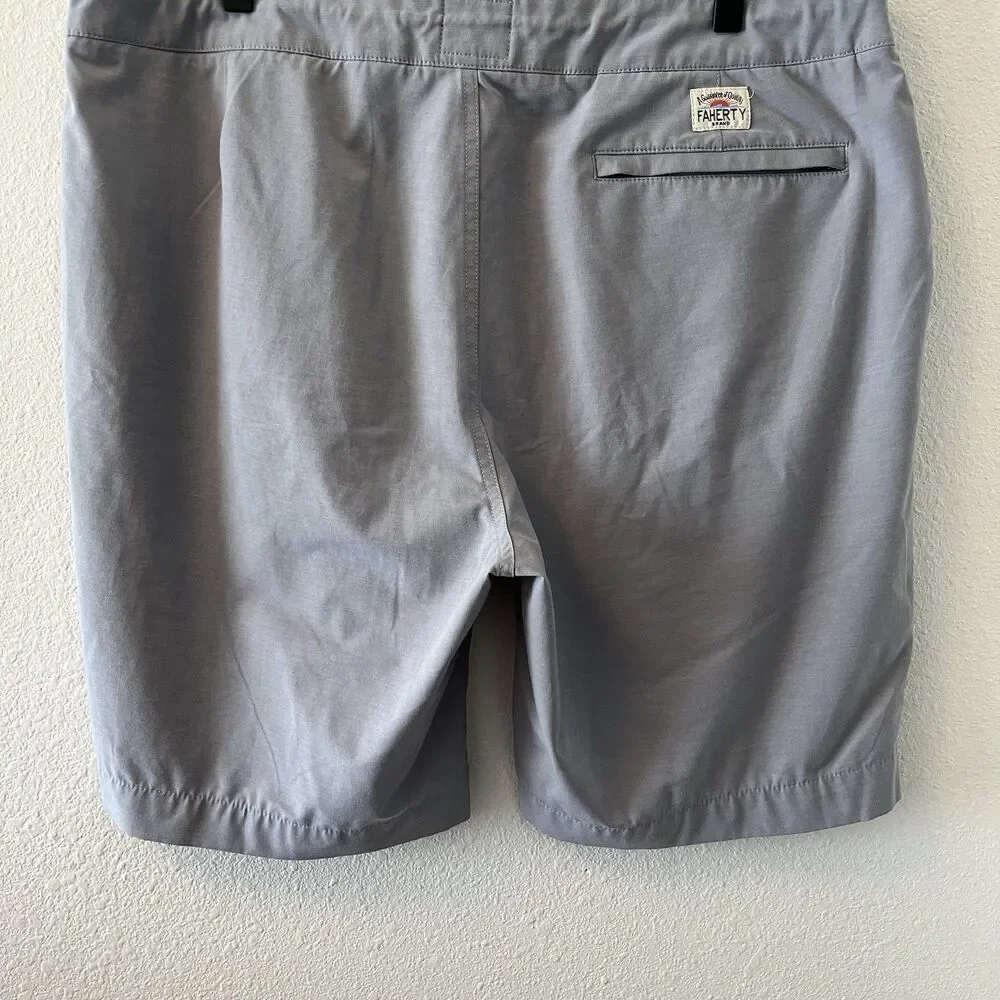 Faherty Light Gray Flat-Front Men’s Shorts